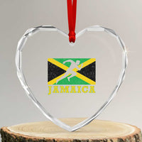 Jamaican Flag Track And Field Heart Crystal Glass Ornament Retro Vintage Jamaica Runner Track Team - Wonder Print Shop
