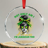 Jamaican Girl Crystal Glass Ornament Messy Bun Not Only Am I A Princess Im Jamaican Too - Wonder Print Shop