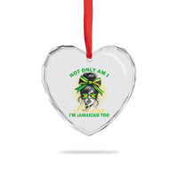 Jamaican Girl Heart Crystal Glass Ornament Messy Bun Not Only Am I A Princess Im Jamaican Too - Wonder Print Shop
