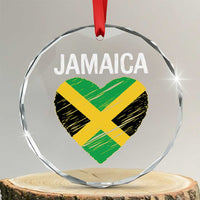 Jamaican Heart Flag Crystal Glass Ornament Patriotic Jamaica Girls Proud Jamaican Roots - Wonder Print Shop