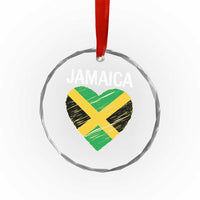 Jamaican Heart Flag Crystal Glass Ornament Patriotic Jamaica Girls Proud Jamaican Roots - Wonder Print Shop