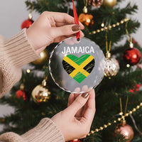 Jamaican Heart Flag Crystal Glass Ornament Patriotic Jamaica Girls Proud Jamaican Roots - Wonder Print Shop