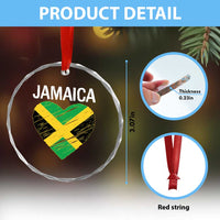Jamaican Heart Flag Crystal Glass Ornament Patriotic Jamaica Girls Proud Jamaican Roots TS10
