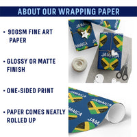 Jamaican Heart Flag Wrapping Paper Roll Patriotic Jamaica Girls Proud Jamaican Roots - Wonder Print Shop