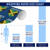 Jamaican Heart Flag Wrapping Paper Roll Patriotic Jamaica Girls Proud Jamaican Roots - Wonder Print Shop