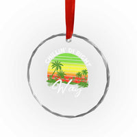 Jamaican Reggae Vibes Crystal Glass Ornament Retro Rasta Sunset Chill Chillin Di Right Way - Wonder Print Shop