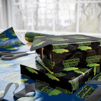 Jamaican Strong Resilience Graphic Wrapping Paper Roll Caribbean Island Map Silhouette