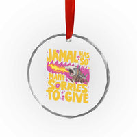 Jamal Has So Many Sorries To Give Crystal Glass Ornament Funny Fire Breathing Hammerhead Shark Gamer