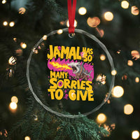 Jamal Has So Many Sorries To Give Crystal Glass Ornament Funny Fire Breathing Hammerhead Shark Gamer