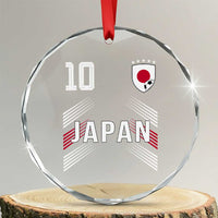 Japan Soccer Sports Graphic Number 10 Jersey Style Crystal Glass Ornament Proud Japanese Football Fans Game Day Pride