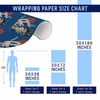 Japanese Kawaii Anime Cat Wrapping Paper Roll Funny Surfing Cat Bruh Retro The Great Wave Kanagawa - Wonder Print Shop