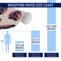 Japanese Ninja Cat Wrapping Paper Roll Ancient Japan Warrior Samurai Tattoo Kawaii Vintage