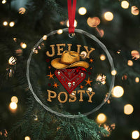 Jelly Posty Cowboy Bandana Crystal Glass Ornament Funny Country Western Rodeo TS02