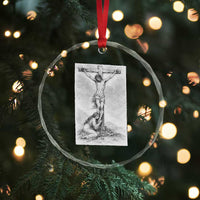 Jesus and St Mary Magdalene At The Cross Crystal Glass Ornament Vintage Catholic Lent