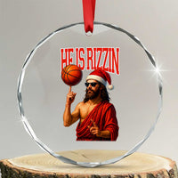 Jesus Basketball Christmas Crystal Glass Ornament He Is Rizzin TS14