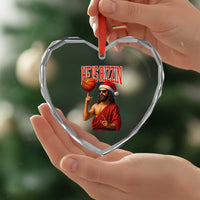 Jesus Basketball Christmas Heart Crystal Glass Ornament He Is Rizzin - Wonder Print Shop