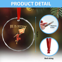 Jesus Basketball Crystal Glass Ornament He Is Rizzin' TS02