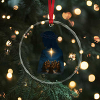 Jesus Christian Christmas Crystal Glass Ornament Christian Saints Praying Under The Star of Bethlehem - Wonder Print Shop