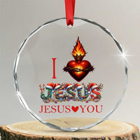 Jesus Christian Christmas Crystal Glass Ornament Cross Bible Verse Faith Love - Wonder Print Shop