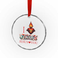 Jesus Christian Christmas Crystal Glass Ornament Cross Bible Verse Faith Love TS14