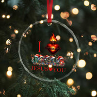 Jesus Christian Christmas Crystal Glass Ornament Cross Bible Verse Faith Love - Wonder Print Shop