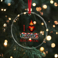 Jesus Christian Christmas Crystal Glass Ornament Cross Bible Verse Faith Love TS14