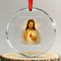 Jesus Christian Christmas Crystal Glass Ornament Cross Bible Verse Inspirational TS14