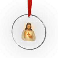 Jesus Christian Christmas Crystal Glass Ornament Cross Bible Verse Inspirational TS14