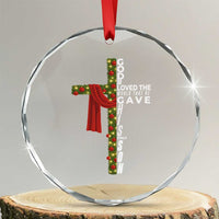 Jesus Christian Christmas Crystal Glass Ornament God So Loved The World That He Gave His Only Son TS14