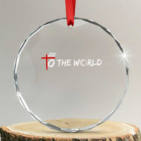 Jesus Christian Christmas Crystal Glass Ornament Joy To The World TS14