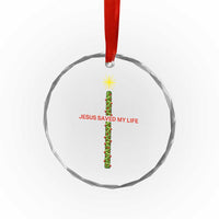 Jesus Christian Christmas Crystal Glass Ornament Religious Cross Bible Verse Inspirational - Wonder Print Shop
