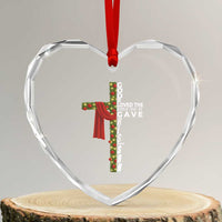 Jesus Christian Christmas Heart Crystal Glass Ornament God So Loved The World That He Gave His Only Son - Wonder Print Shop