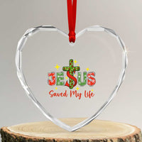 Jesus Christian Christmas Heart Crystal Glass Ornament Religious Cross Bible Verse - Wonder Print Shop