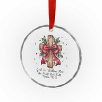 Jesus Christian Crystal Glass Ornament Cross Bible Verse Inspirational Christmas - Wonder Print Shop