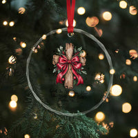 Jesus Christian Crystal Glass Ornament Cross Bible Verse Inspirational Christmas TS14