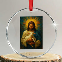 Jesus Christian Crystal Glass Ornament Hug Lamb Faith Easter TS14