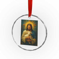 Jesus Christian Crystal Glass Ornament Hug Lamb Faith Easter - Wonder Print Shop
