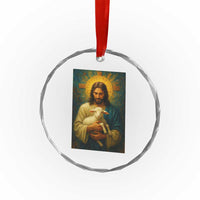 Jesus Christian Crystal Glass Ornament Hug Lamb Faith Easter TS14