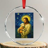 Jesus Christian Crystal Glass Ornament Hug Lamb Starry Night Van Gogh TS14
