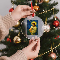 Jesus Christian Crystal Glass Ornament Hug Lamb Starry Night Van Gogh TS14