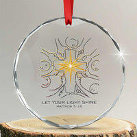 Jesus Christian Crystal Glass Ornament Let Your Light Shine Matthew 5:16 TS14