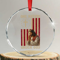 Jesus Christian Crystal Glass Ornament One Nation Under God - Wonder Print Shop