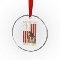 Jesus Christian Crystal Glass Ornament One Nation Under God TS14