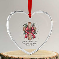 Jesus Christian Heart Crystal Glass Ornament Cross Bible Verse Inspirational Christmas - Wonder Print Shop