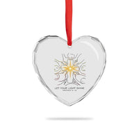 Jesus Christian Heart Crystal Glass Ornament Let Your Light Shine Matthew 5:16 - Wonder Print Shop