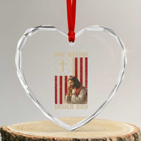 Jesus Christian Heart Crystal Glass Ornament One Nation Under God - Wonder Print Shop