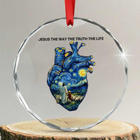 Jesus Christian Starry Night Crystal Glass Ornament The Way The Truth The Life TS14