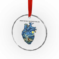 Jesus Christian Starry Night Crystal Glass Ornament The Way The Truth The Life TS14