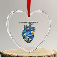 Jesus Christian Starry Night Heart Crystal Glass Ornament The Way The Truth The Life - Wonder Print Shop