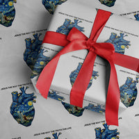 Jesus Christian Starry Night Wrapping Paper Roll The Way The Truth The Life - Wonder Print Shop